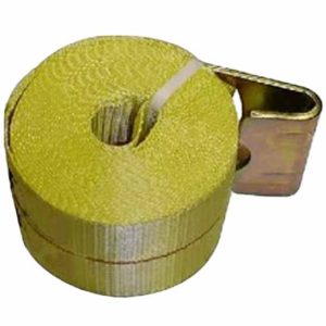 TPHD Webbed Cargo Strap W/ Hook, 4 Inch X 30 Foot, Yellow