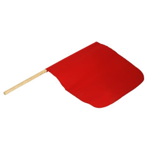 TPHD 18 Inch X 18 Inch Red Cloth Safety Flag W/ Wood Staff