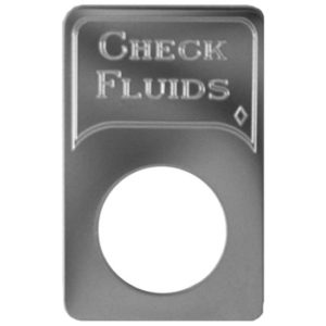 Rockwood Stainless Steel Check Fluids Switch Plate For Kenworth