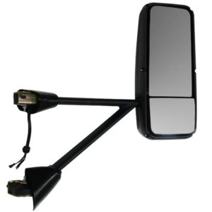 BESTfit Black Electric, Heated Mirror Assembly With Brackets Passenger Side For Kenworth T600 & T800